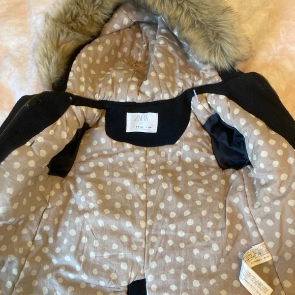 Zara fur wool coat(sold) - Picture 3 of 4